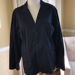 TOMMY HILFIGER Navy Pin Stripe Blazer Size 22